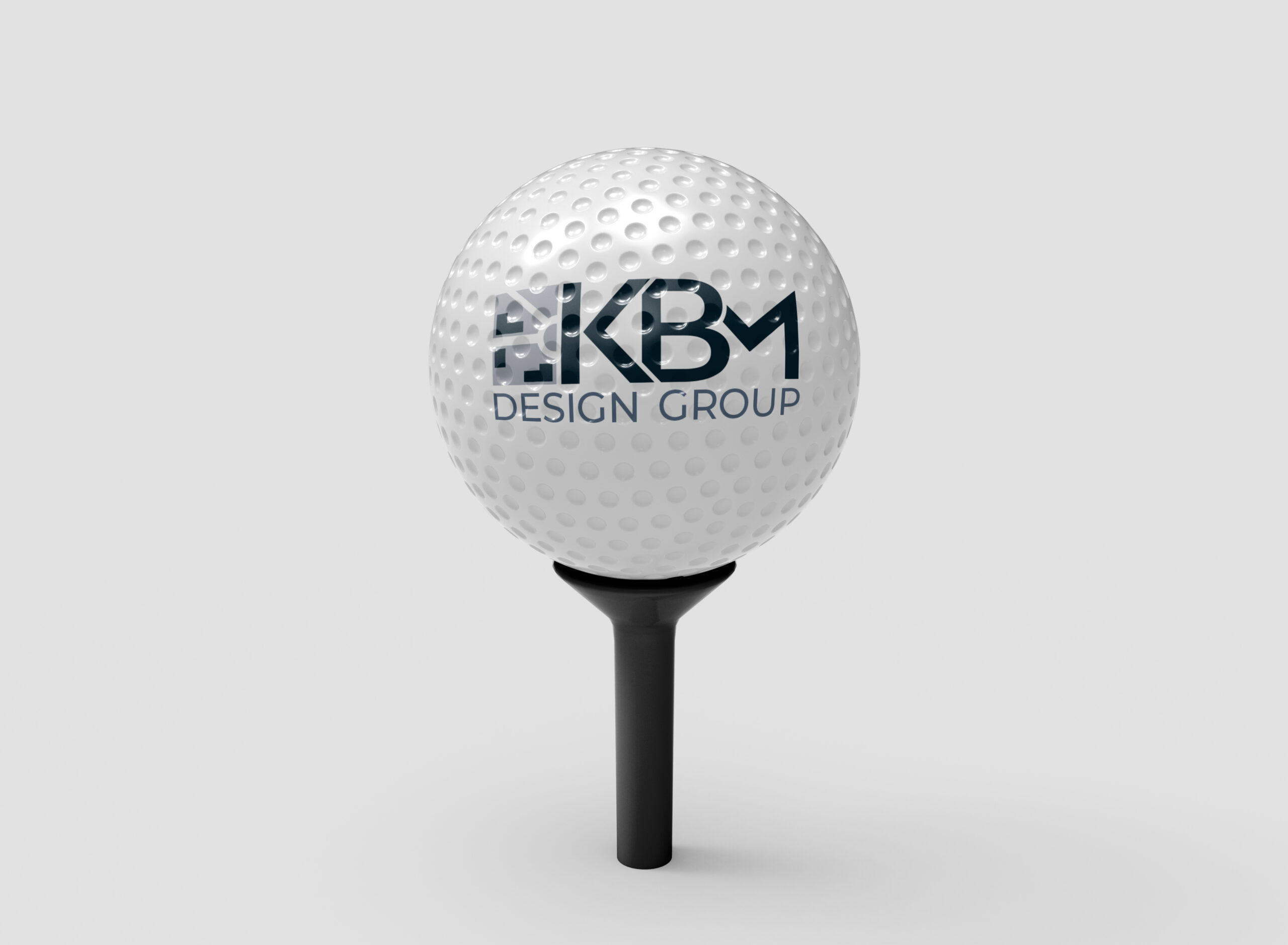 Golf ball with KBM logo.